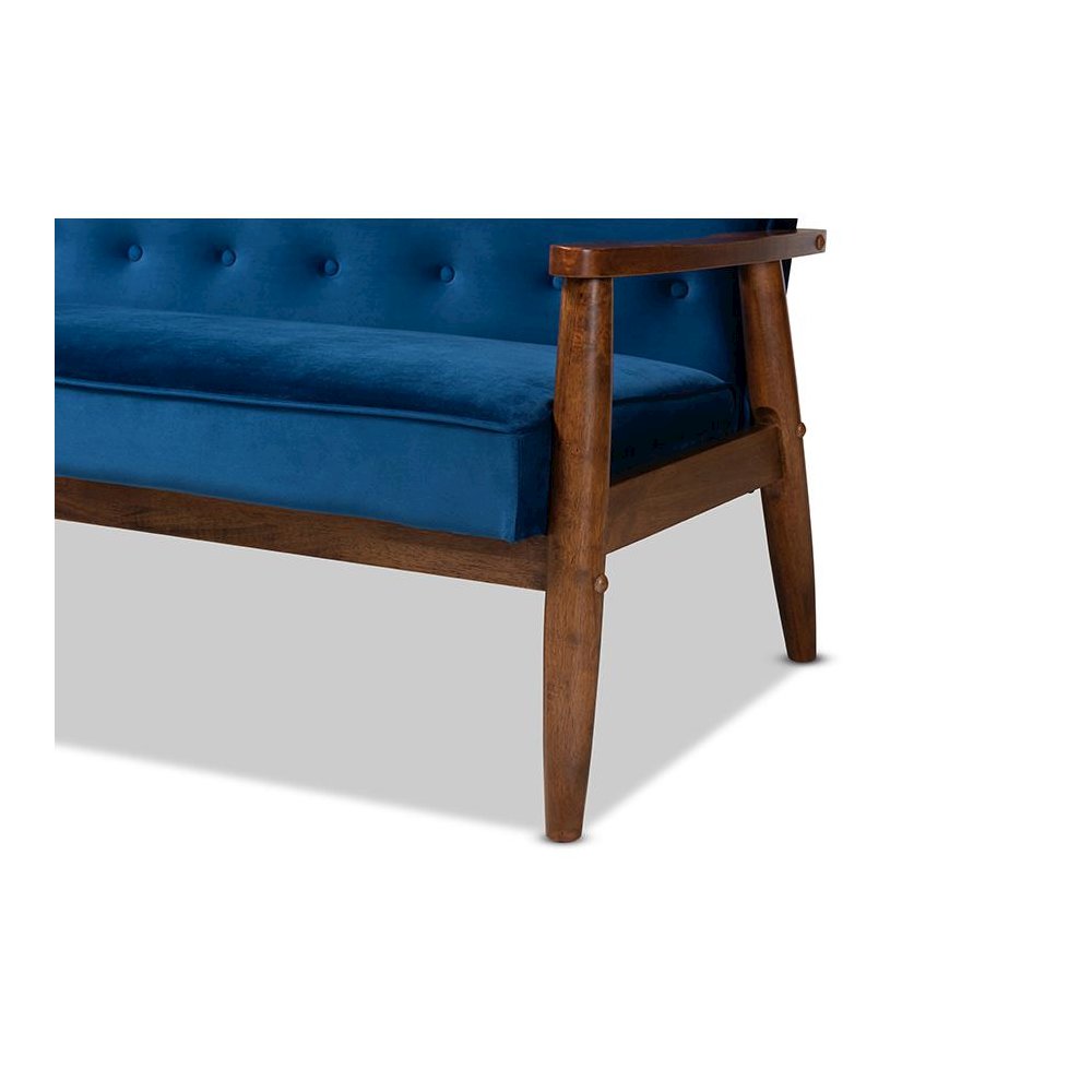 Walnut Finished 3-Piece Wooden Living Room Set