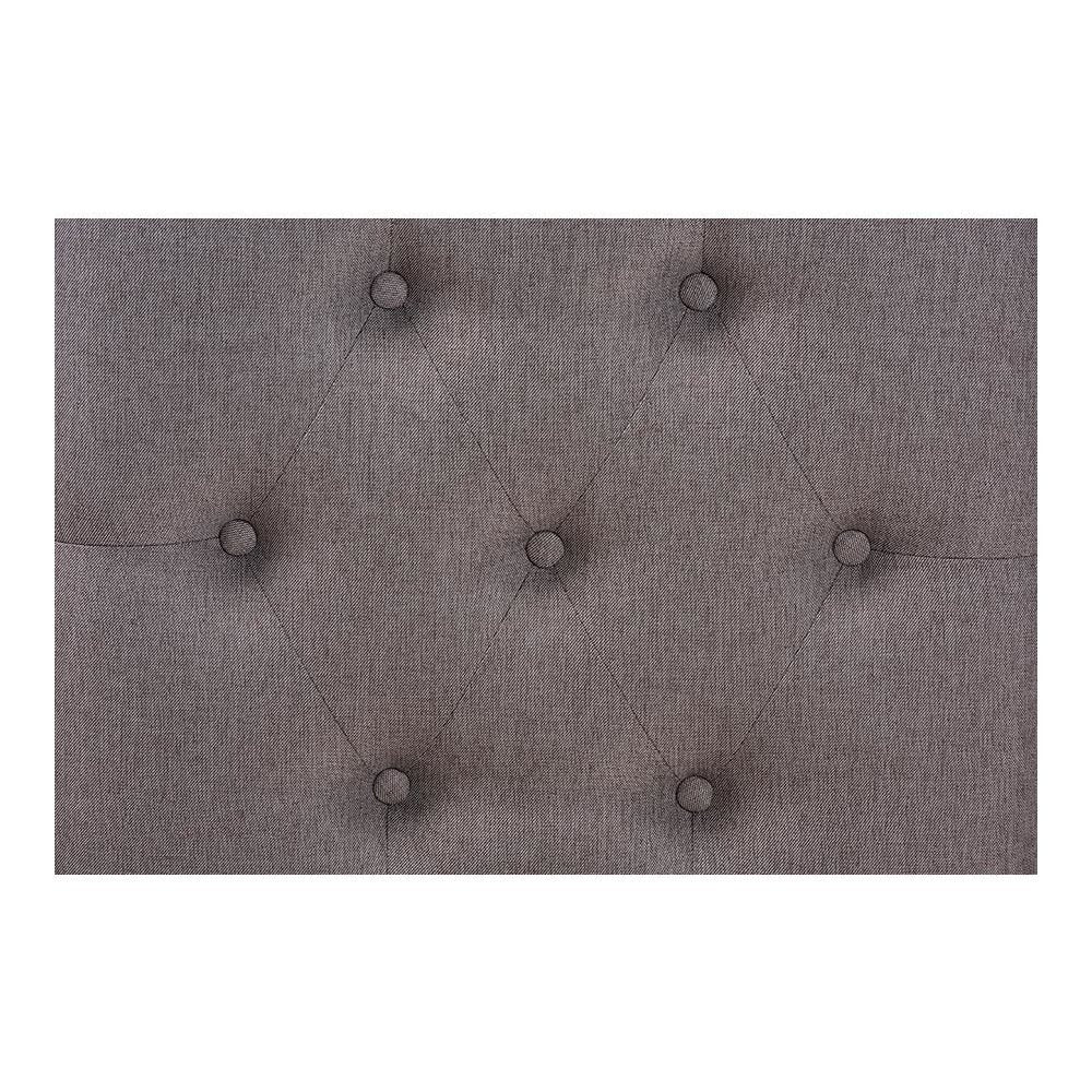 Naeva Mid-Century Modern Grey Fabric Upholstered Walnut Finished Wood Footstool