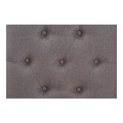 Naeva Mid-Century Modern Grey Fabric Upholstered Walnut Finished Wood Footstool