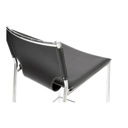 Black Bonded Leather Upholstered 2-Piece Counter Stool Set