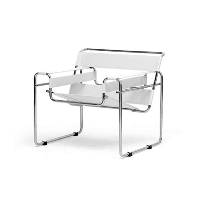 Baxton Studio Jericho Cream Leather Mid-Century Modern Accent Chair