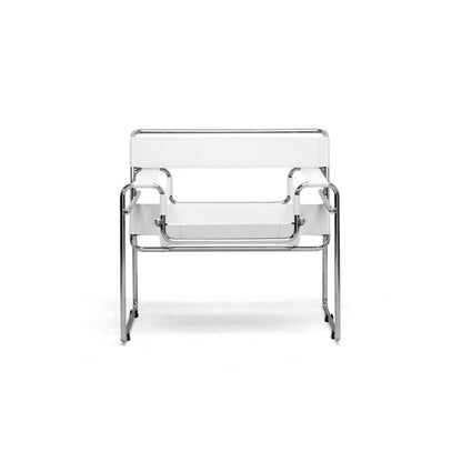 Baxton Studio Jericho Cream Leather Mid-Century Modern Accent Chair