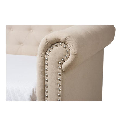 Baxton Studio Mabelle Modern and Contemporary Beige Fabric Trundle Daybed