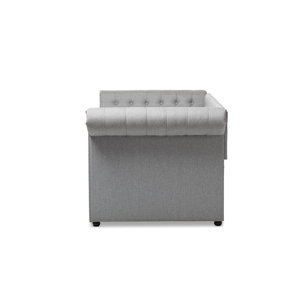 Baxton Studio Mabelle Modern and Contemporary Grey Fabric Trundle Daybed