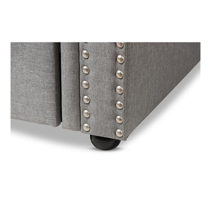 Baxton Studio Mabelle Modern and Contemporary Grey Fabric Trundle Daybed