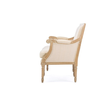 Baxton Studio Chavanon Wood & Light Beige Linen Traditional French Loveseat