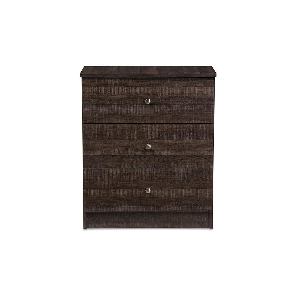 Decon Modern and Contemporary Espresso Brown Wood 3-Drawer Storage Chest