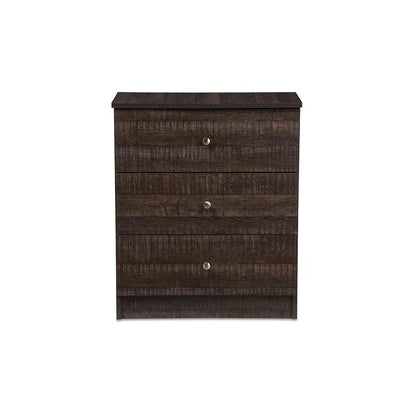Decon Modern and Contemporary Espresso Brown Wood 3-Drawer Storage Chest