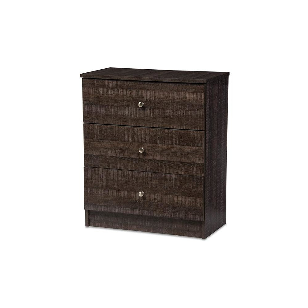 Decon Modern and Contemporary Espresso Brown Wood 3-Drawer Storage Chest