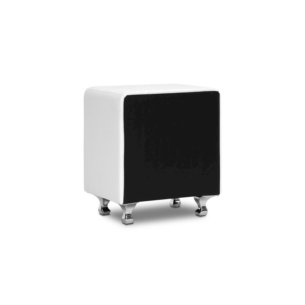 Baxton Studio Stella Crystal Tufted White Upholstered Modern Nightstand