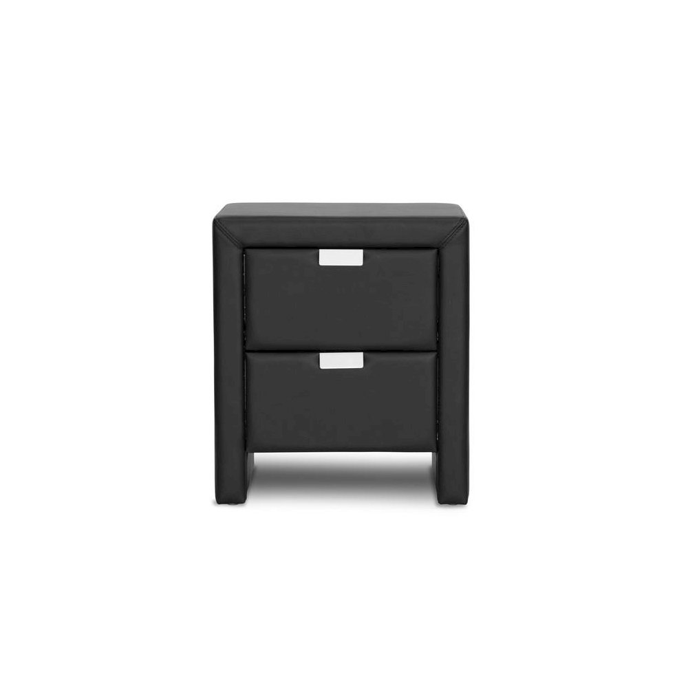 Baxton Studio Frey Black Upholstered Modern Nightstand