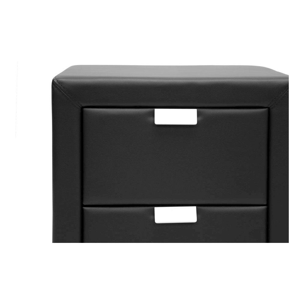 Baxton Studio Frey Black Upholstered Modern Nightstand