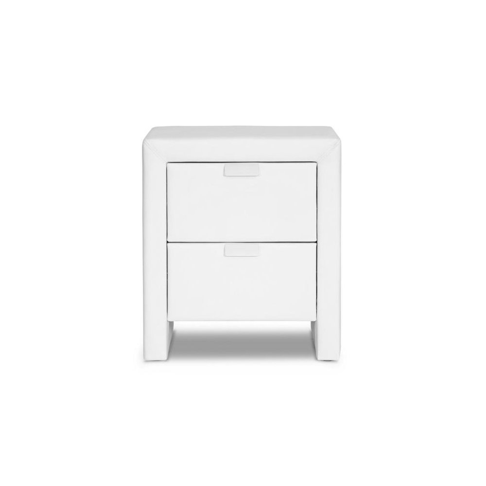 Baxton Studio Frey White Upholstered Modern Nightstand