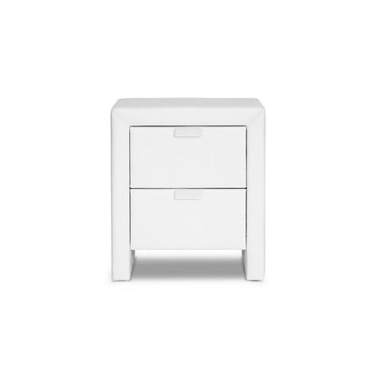 Baxton Studio Frey White Upholstered Modern Nightstand