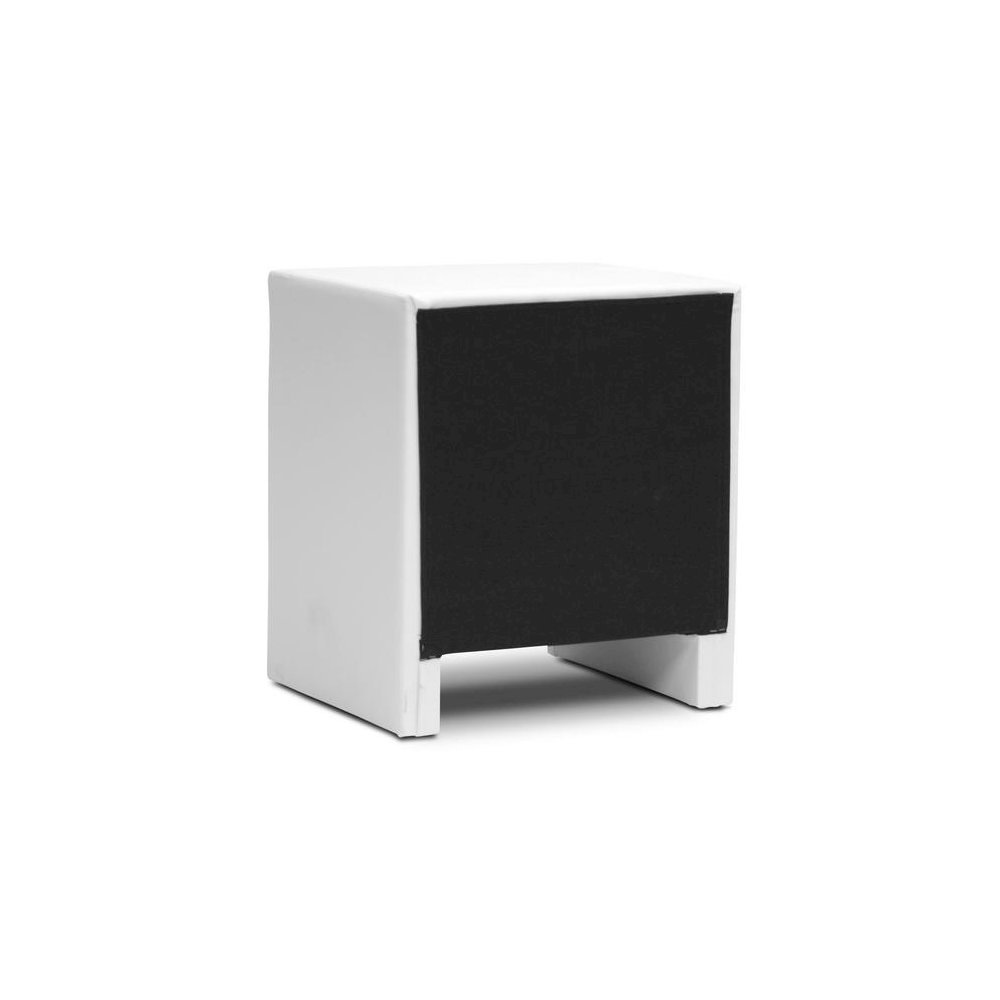 Baxton Studio Frey White Upholstered Modern Nightstand