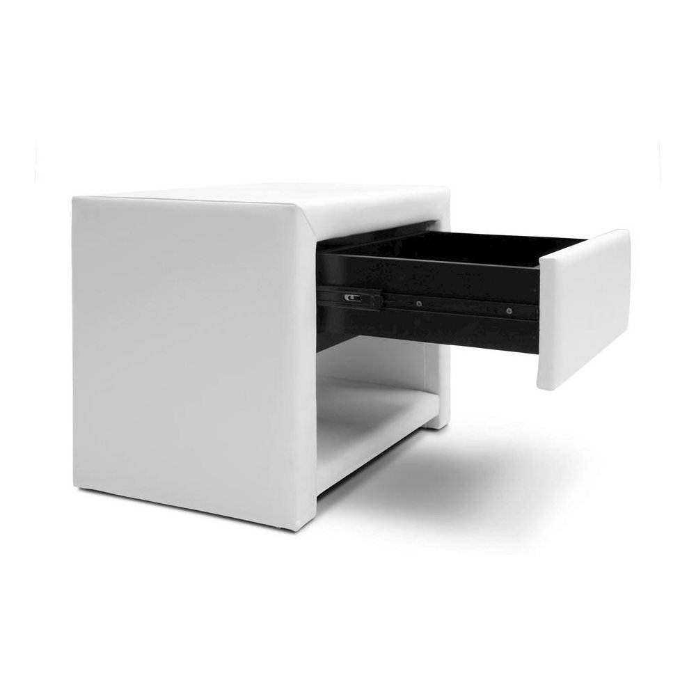 Baxton Studio Massey White Upholstered Modern Nightstand