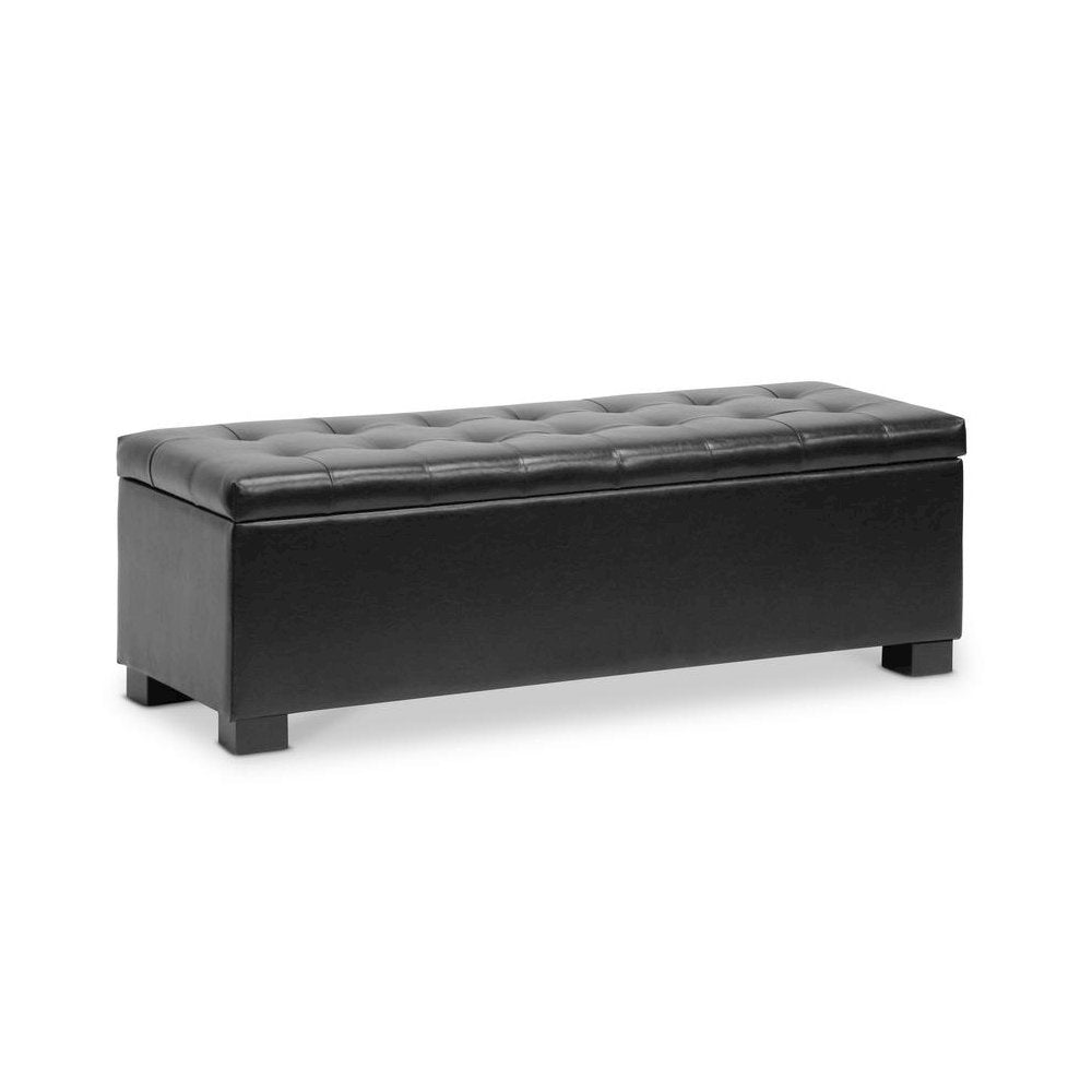 Baxton Studio Roanoke Contemporary Black Ottoman