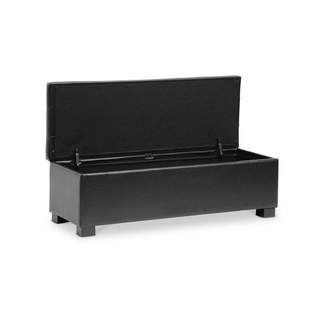 Baxton Studio Roanoke Contemporary Black Ottoman
