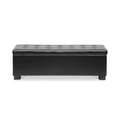 Baxton Studio Roanoke Contemporary Black Ottoman