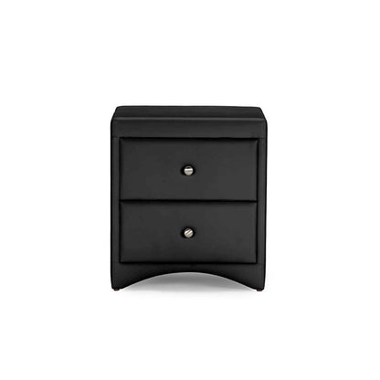 Dorian Black Faux Leather Upholstered Modern Nightstand