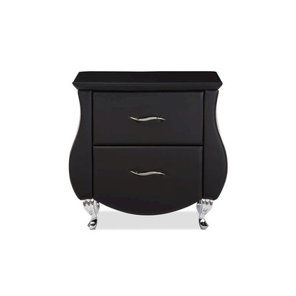 Erin Modern and Contemporary Black Faux Leather Upholstered Nightstand
