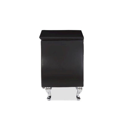 Erin Modern and Contemporary Black Faux Leather Upholstered Nightstand
