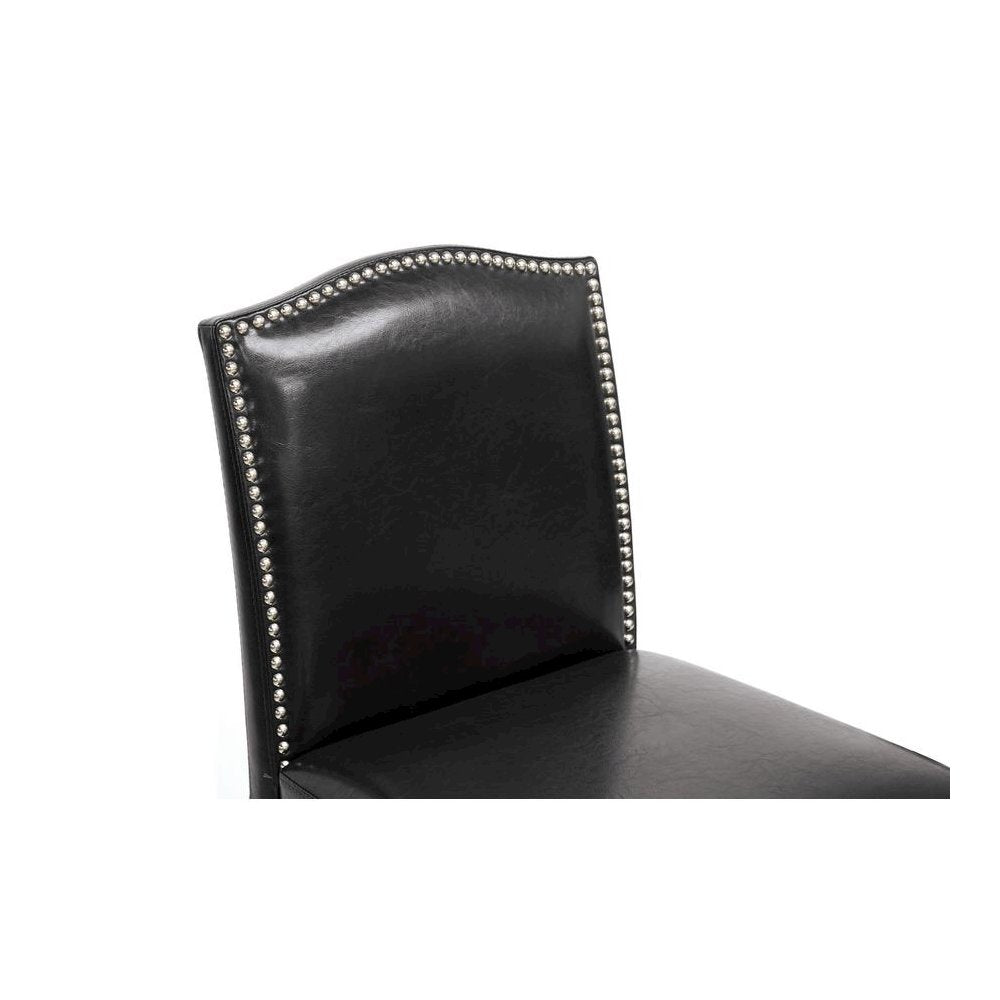 Baxton Studio Libra Black Modern Bar Stool with Nail Head Trim (Set of 2)