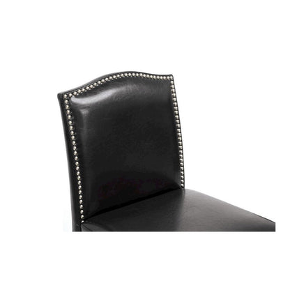 Baxton Studio Libra Black Modern Bar Stool with Nail Head Trim (Set of 2)
