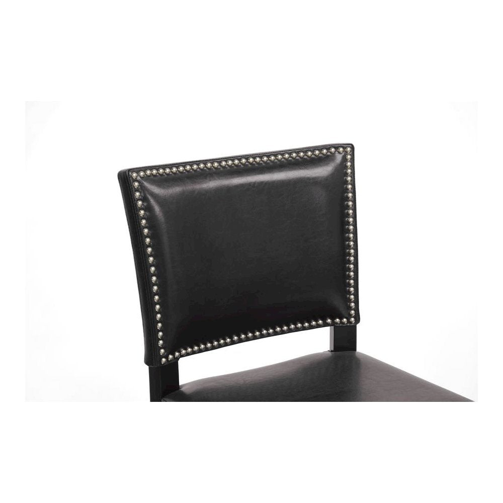 Baxton Studio Aries Black Modern Bar Stool with Nail Head Trim (Set of 2)
