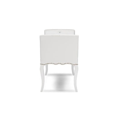 Kristy Modern and Contemporary White Faux Leather Classic Seating Bench