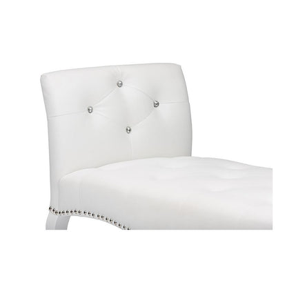 Kristy Modern and Contemporary White Faux Leather Classic Seating Bench