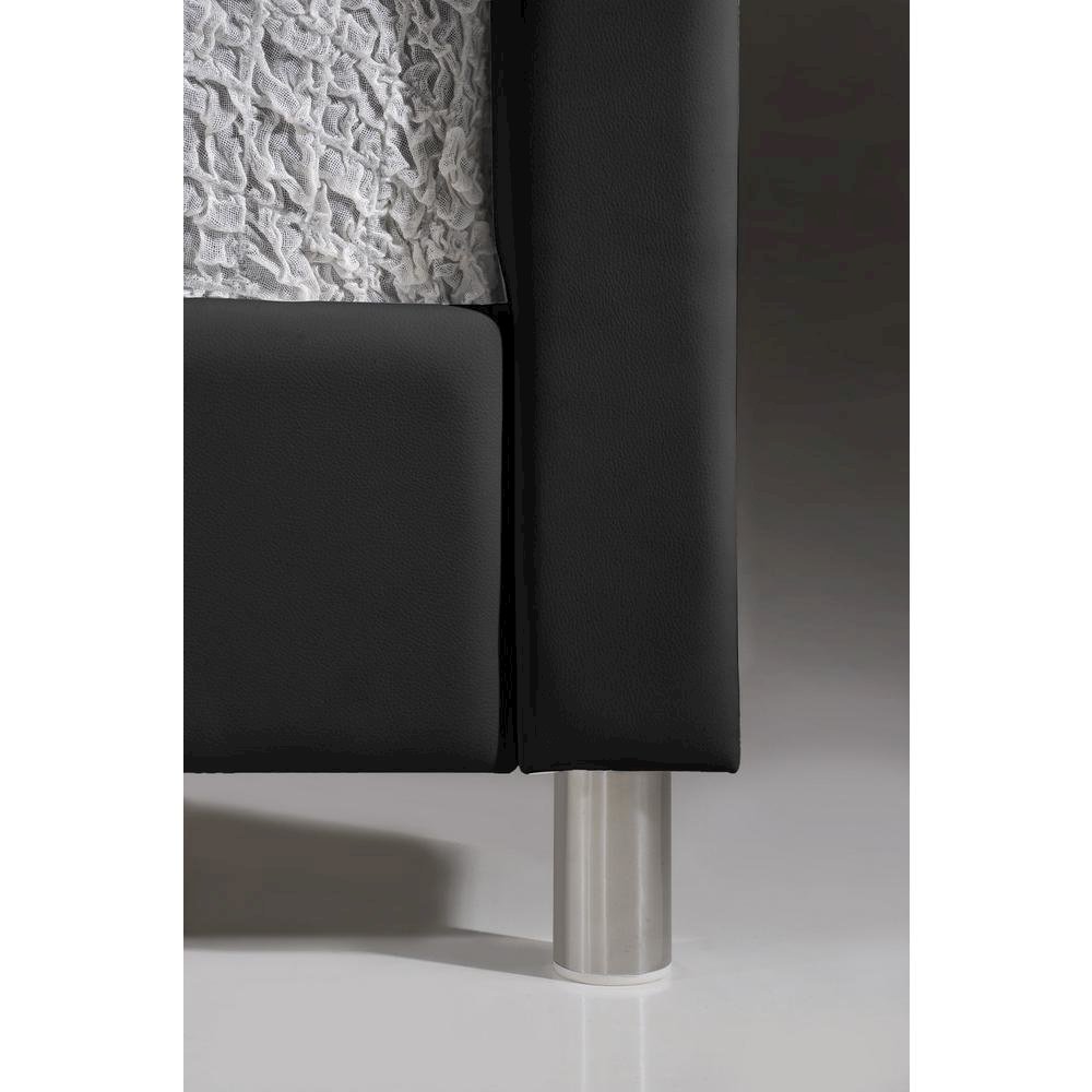 Baxton Studio Carlotta Black Modern Bed with Upholstered Headboard - Queen Size