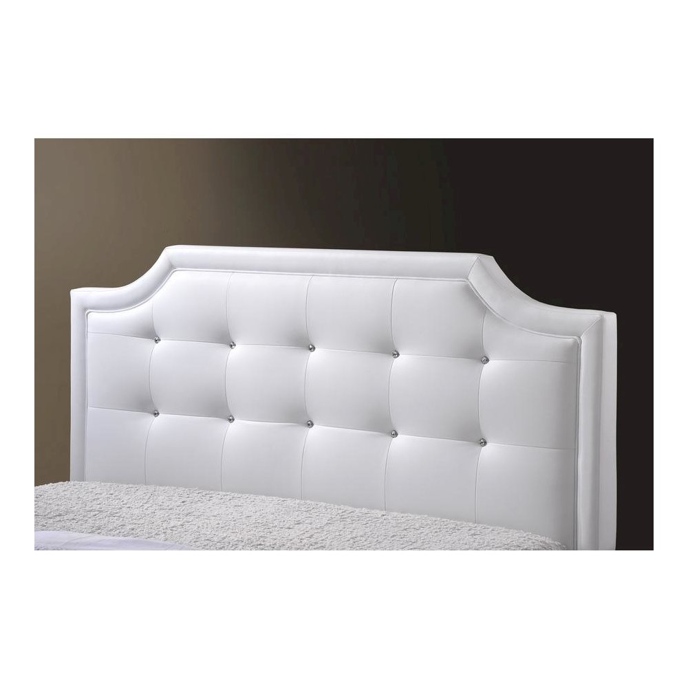Baxton Studio Carlotta White Modern Bed with Upholstered Headboard - Full Size