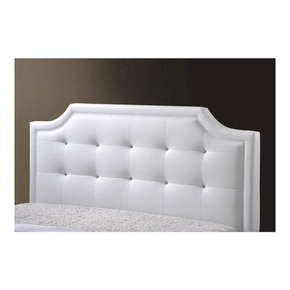Baxton Studio Carlotta White Modern Bed with Upholstered Headboard - Full Size