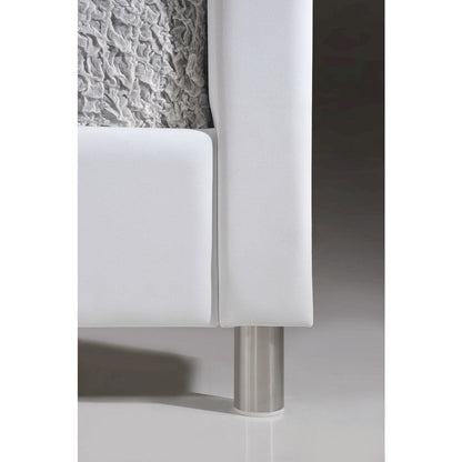 Baxton Studio Carlotta White Modern Bed with Upholstered Headboard - Full Size