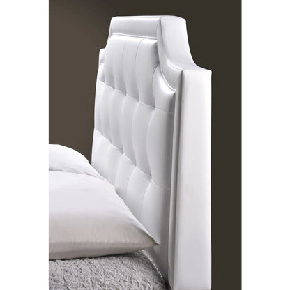 Baxton Studio Carlotta White Modern Bed with Upholstered Headboard - Full Size