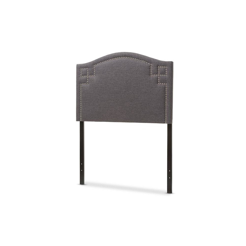 Aubrey Modern and Contemporary Dark Grey Fabric Upholstered Twin Size Headboard
