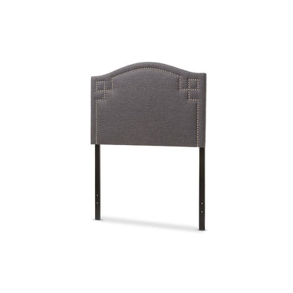 Aubrey Modern and Contemporary Dark Grey Fabric Upholstered Twin Size Headboard