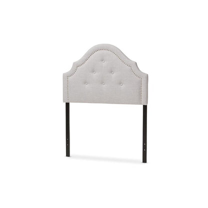 Grayish Beige Fabric Upholstered Twin Size Headboard