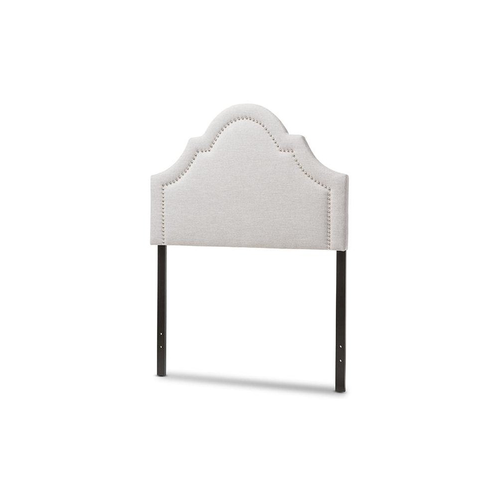 Grayish Beige Fabric Upholstered Twin Size Headboard
