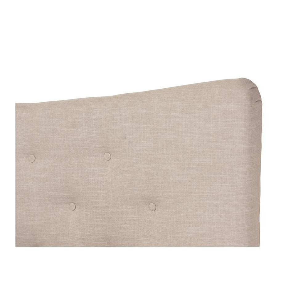 Baxton Studio Hannah Mid-Century Modern Beige Linen Queen Size Platform Bed