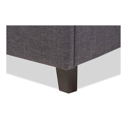Lea Modern and Contemporary Dark Grey Fabric Queen Size Storage Platform Bed