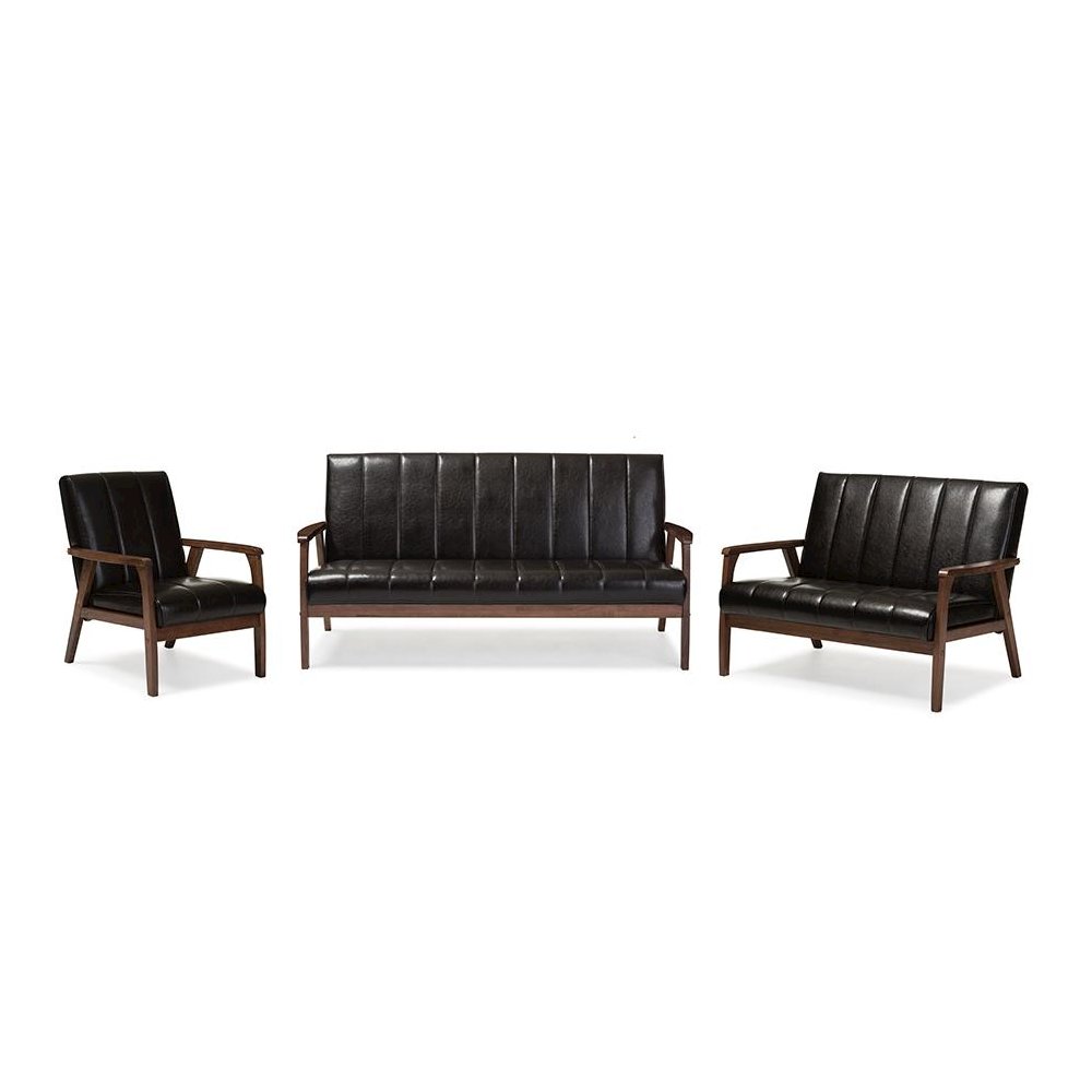 Leather 3 Pieces Living Room Sets
