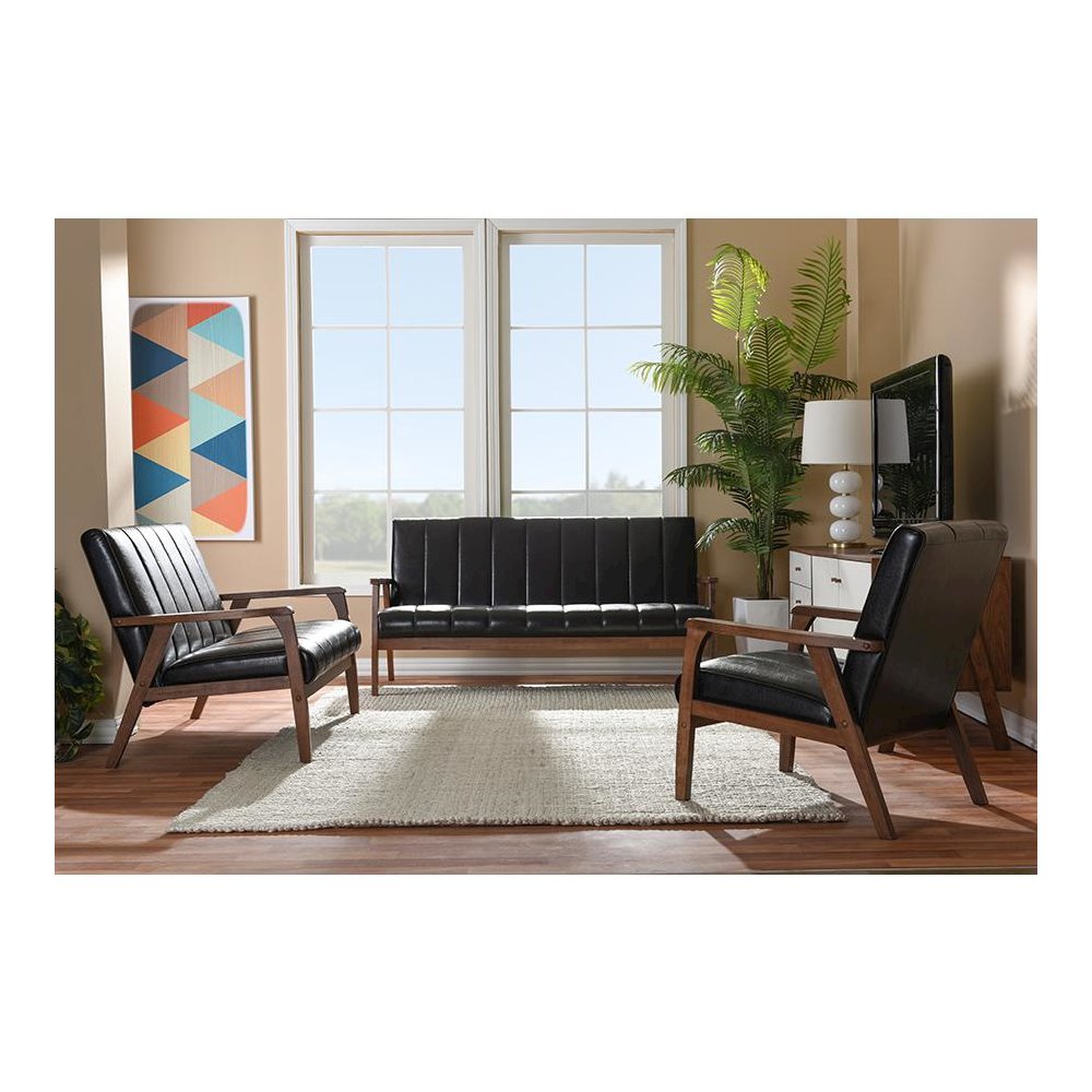 Leather 3 Pieces Living Room Sets