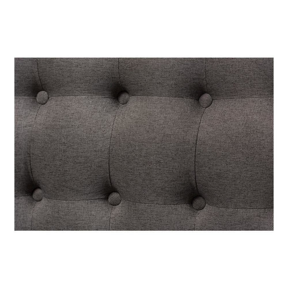 Grey Fabric and Natural Wood Finishing 3-Seater Settee Bench