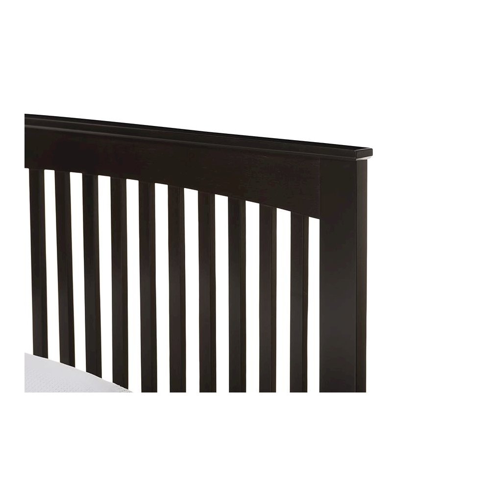 Hevea Twin Size Dark Brown Solid Wood Platform Bed with Guest Trundle Bed