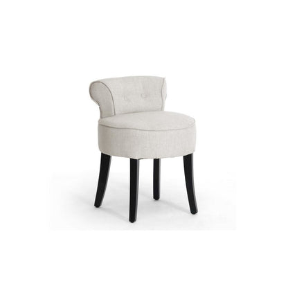 Baxton Studio Millani Beige Linen Modern Lounge Stool