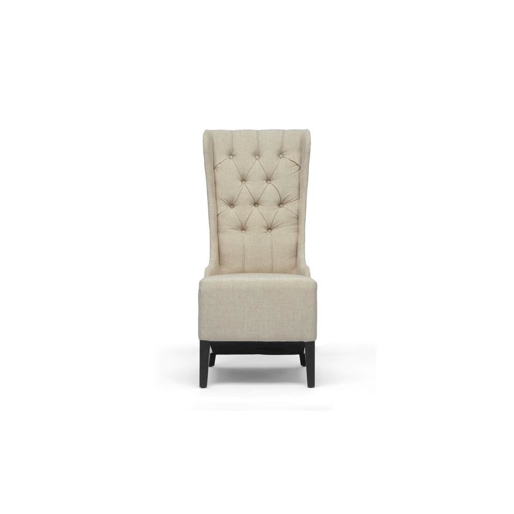 Baxton Studio Vincent Beige Linen Modern Accent Chair