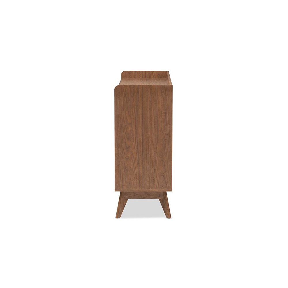 Brighton Mid-Century Modern White and Walnut Wood 6-Drawer Storage Dresser