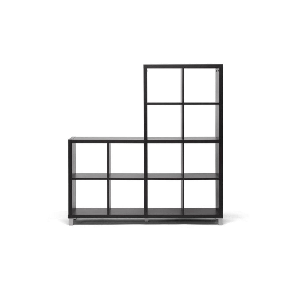 Baxton Studio Sunna Dark Brown Modern Cube Shelving Unit